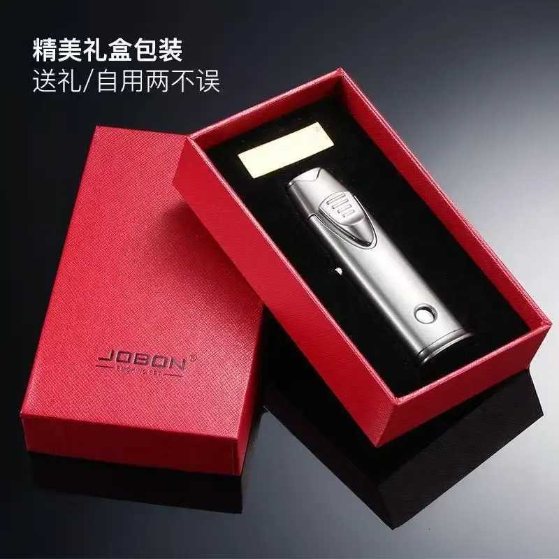JOBONs new fixed fire dual straight jet small desktop windproof lighter cigar lighter with small spray gun smoking accessories D251024