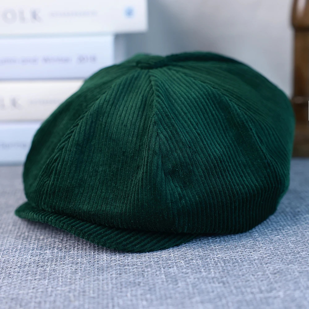 Retro Winter Caps For Men Corduroy sboy Hat Woman Flat Cap Male Warm Cap Dad Outdoors Casual Octagonal Cap Gatsby Hat 020 251021
