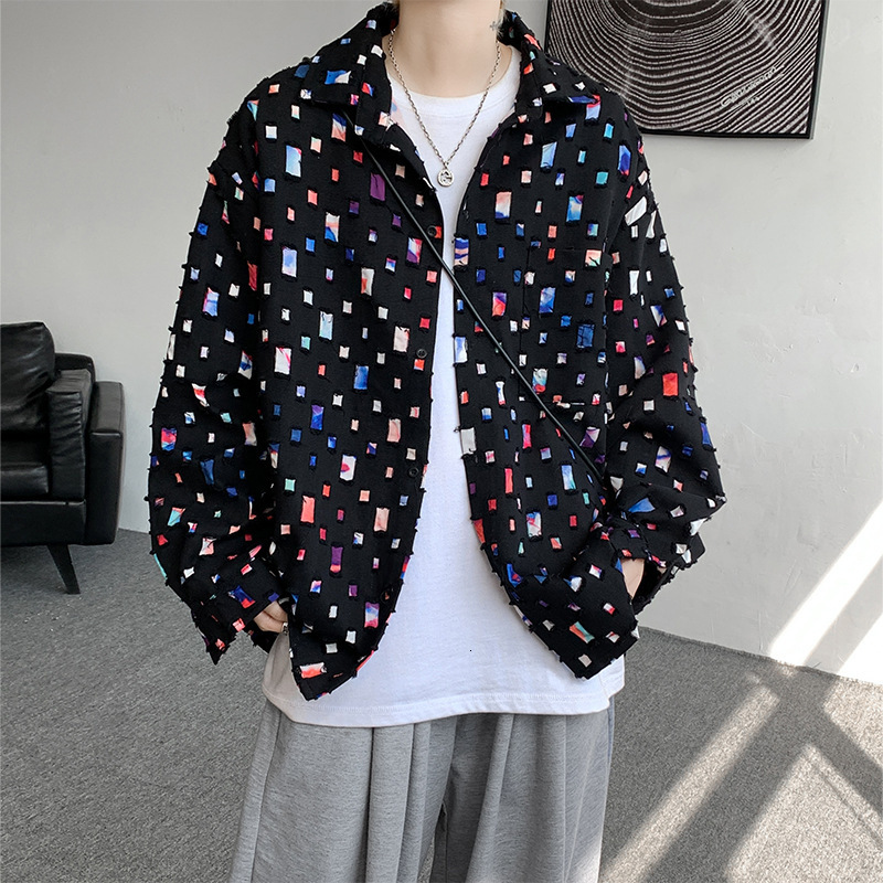PFHQ Mens Loose Hollow Street Clothing Personalized Cool Outdoor Single Chest Autumn Chic Coat 21F3411 241126
