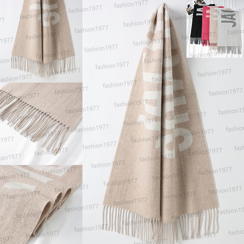 Designer scarf Wool fringe scarf cashmere thick shawl Thickened Warm Scarf 100% Virgin wool Autumn Winter scarf Black pink Cream scarfs 35x185cm with box9