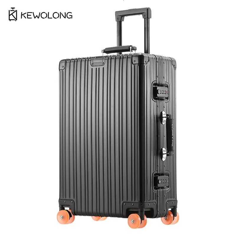 Full Aluminum Magnesium Alloy Suitcase 20 29 Inch Durable Metal Checkin Luggage with TSA Lock Large Capacity Carry OnW251024