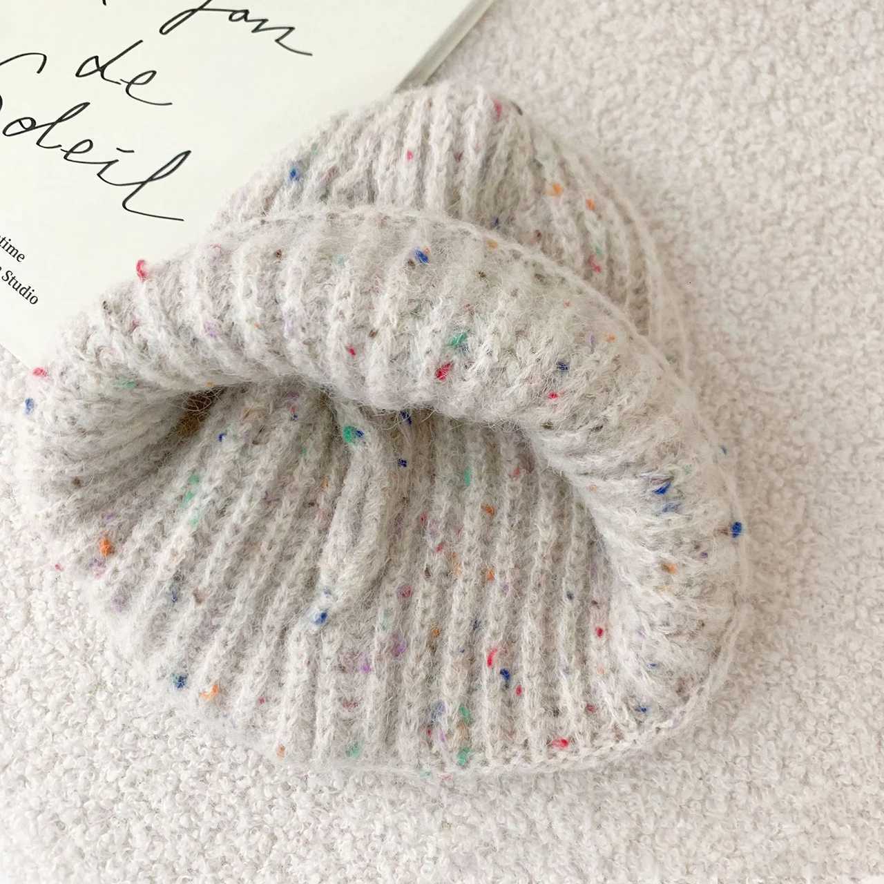 Colorful Woolen Knitted Hat for Children Pullover Cap Fashion Boys Girls Winter Crochet Bonnet Thicken Warm Baby Beanie 210YearL251024