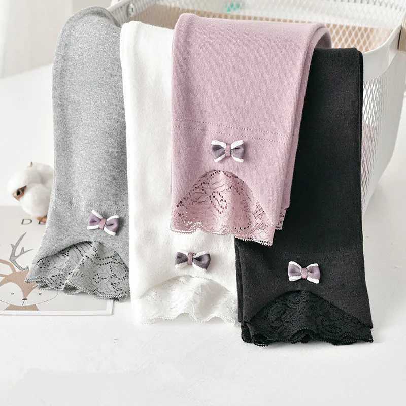 1pcs Girl Spring Autumn Kid Legging Children Tight Child Casual Pants Lace Toddler Skinny Cropped TrouserT251024