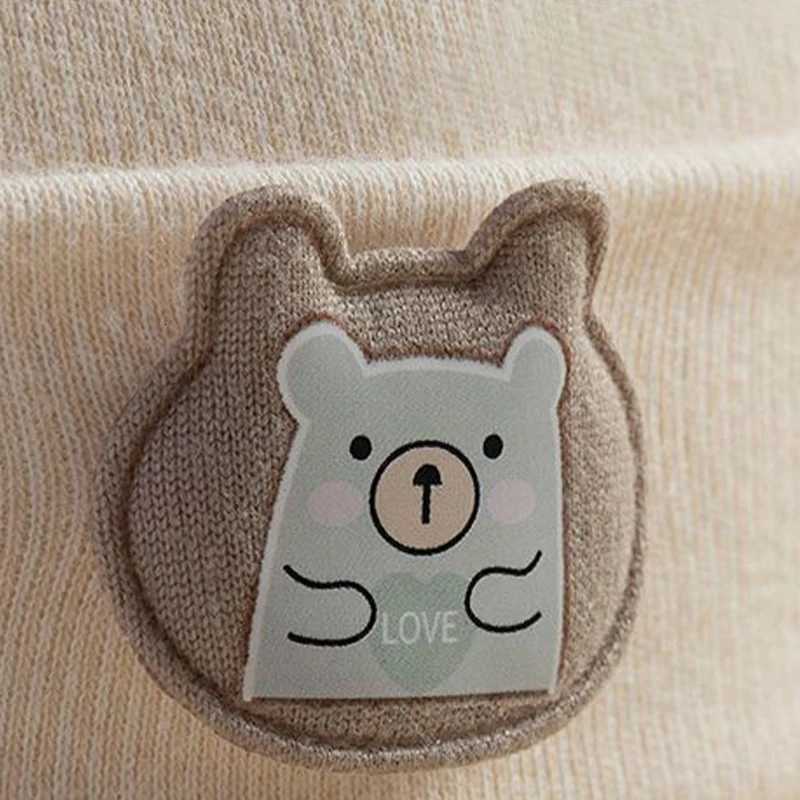 06Mouths Newborn Fetal Hat Cute Cartoon Baby Bear Beanies Spring Autumn Pure Cotton Pullover Cap Boys Girls Kids Warm BonnetL251024