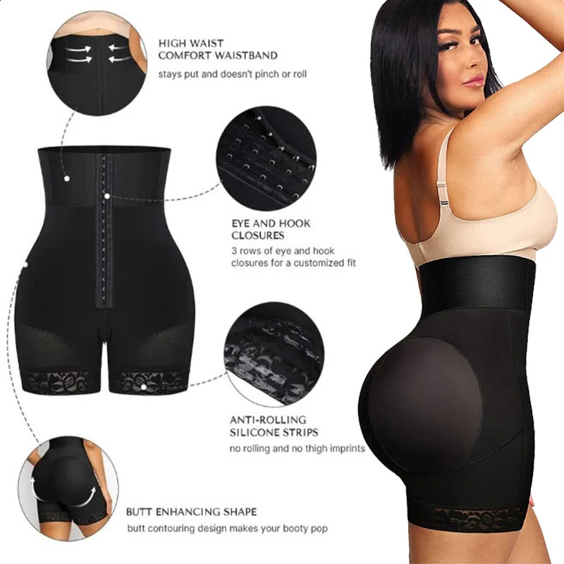 Women High Waist Body Shaper Panties Butt Lifter Slim Shapewear BBL Shorts Tummy Control Bandage Panties 251022
