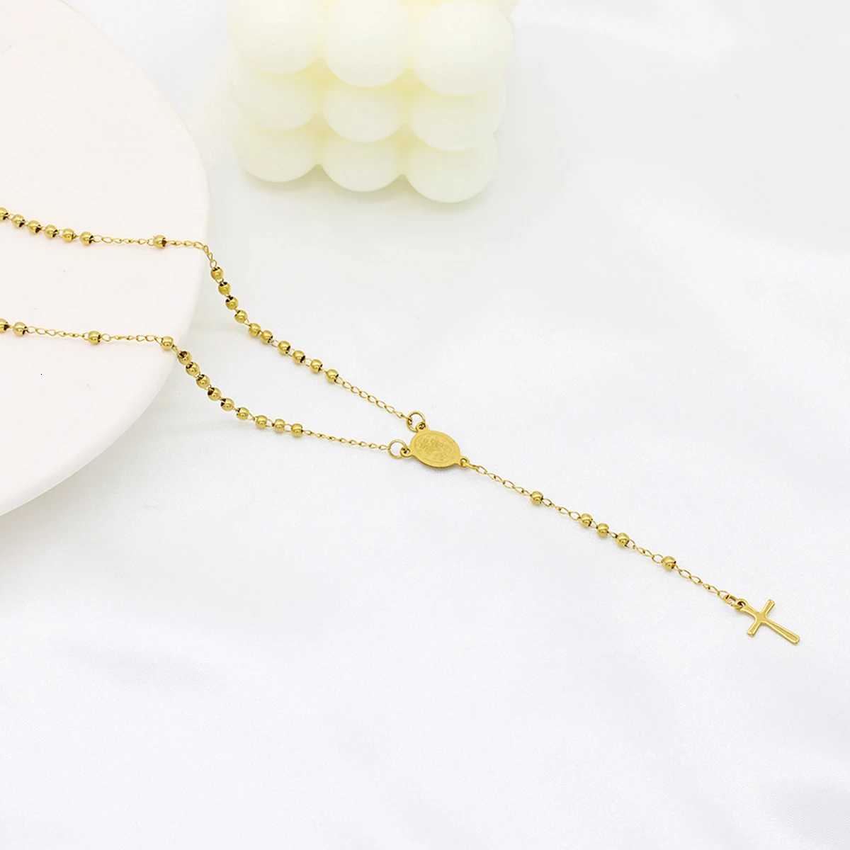 Stainl Steel Necklaces For Women Men Long Chain Crucifix Cross Pendant Necklace Religious Praye Jewelry giftXJ251024
