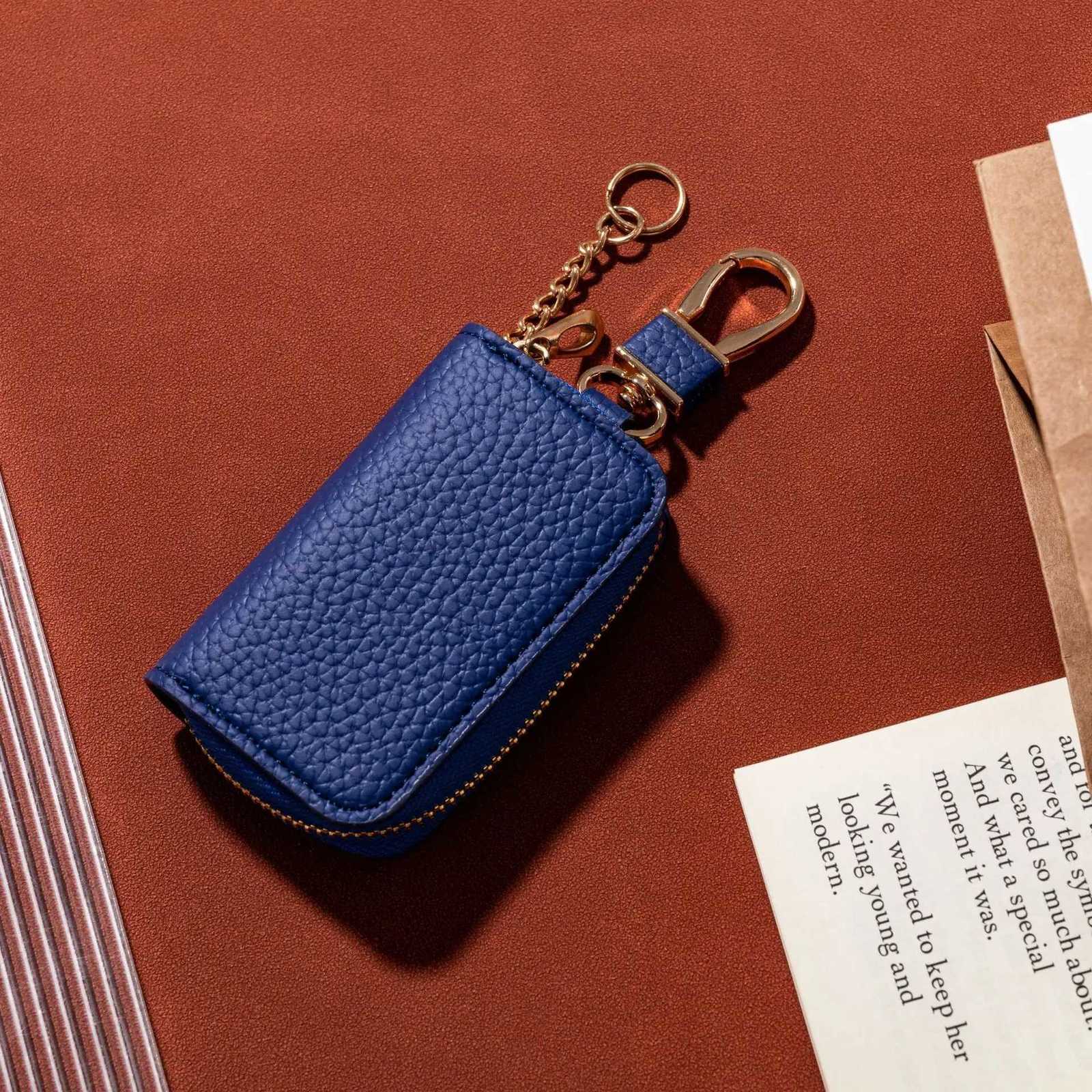 Fashionable Lychee Pattern Car Key Bag Universal Model Men and Women Storage Key Leather Case Mini Key Holder Keyring Wallet Z251023