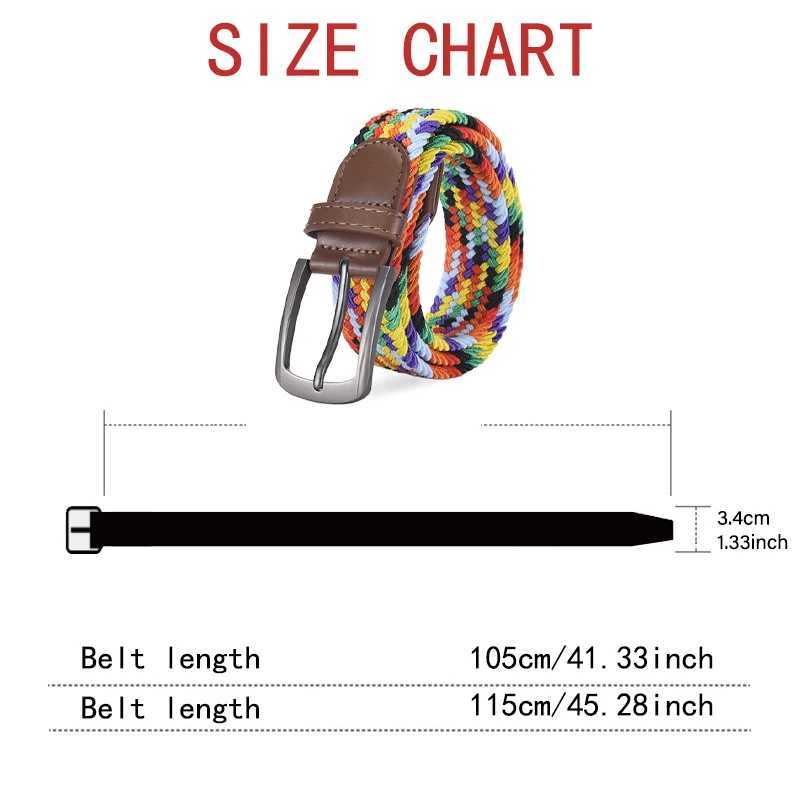 Colored Woven Elastic Belt With Shorts Casual Pants Fashionable Men Women Universal Waist Accessories Wholesale Direct Sales W251024