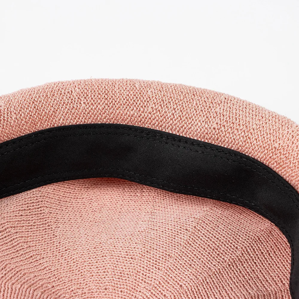 Spring Summer Big Size L Linen Beret French Women Fashion Casual Simple Knitted Breathable Painter Hat Mushroom Hat Trendy 251023