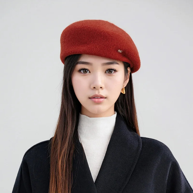 Threedimensional Shaping Beret Wool Octagonal Hat Make Face Look Smaller Retro Painter Hats for Woman Berets Caps for Women 251023