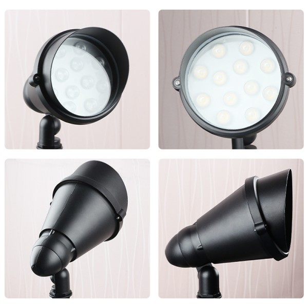 Outdoor Adjustable Landscape Spot Light with Ground Stake, Waterproof Garden Pathway Spotlight for Yard, Lawn, Patio Decoration