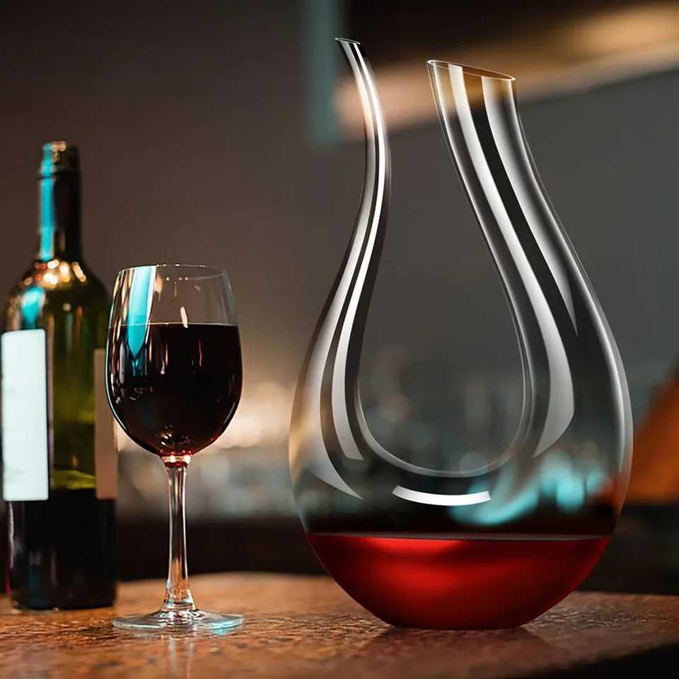 Crystal Ushaped Wine Decanter Gift Box Swan Decanter Creative Wine Separator Wine Accessories 600ml Y251024