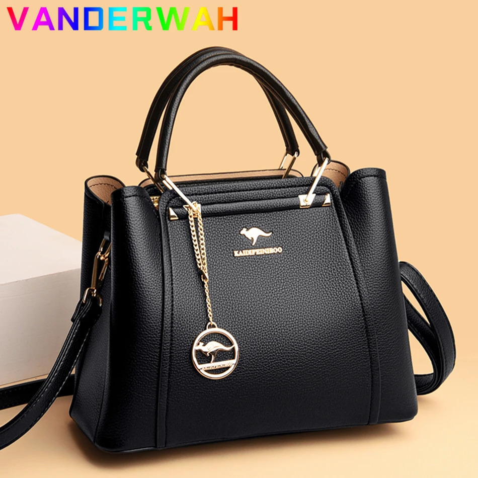 Soft Leather Handbags Women Bags er 3 Layers Shoulder Crossbody Sac Ladies Large Capacity Shopping Messenger Tote 251023
