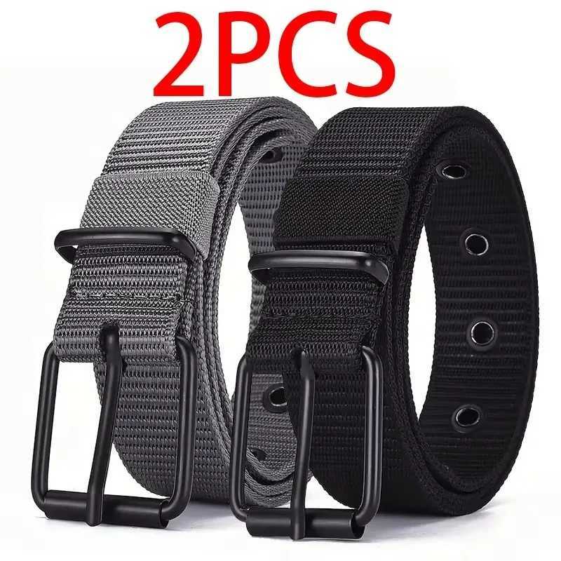 2PC Mens Super Durable Nylon Belt With Quick Release Buckle Suitable for Daily Workwear Versatile for Both Men and Women W251024