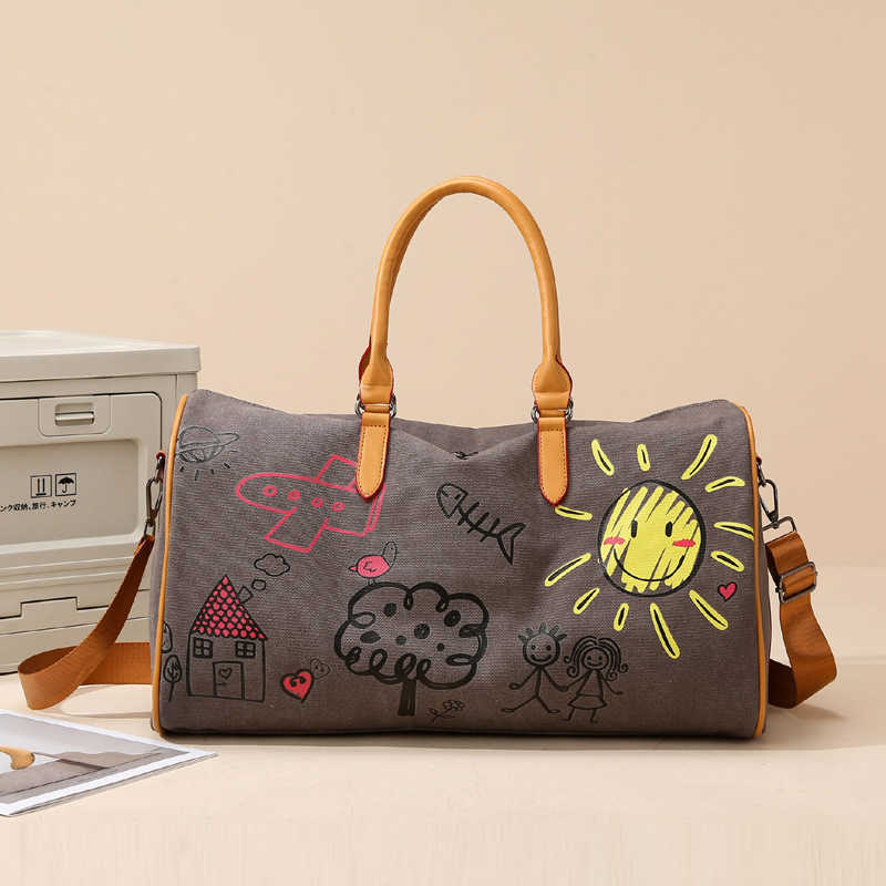 Personalized Travel Bag Trendy Stylish Storage Bag Business Trip Outdoor Travel Bag Casual Large Capacity Handheld Crossbody Graffiti Bag