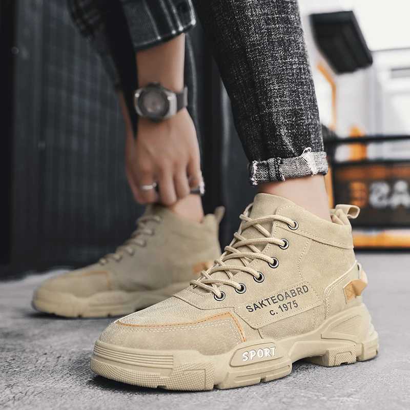 Mens casual boots soft sole anti slip Four Seasons work outdoor boots student sports boots fashion youth versatile trendy boots W251024