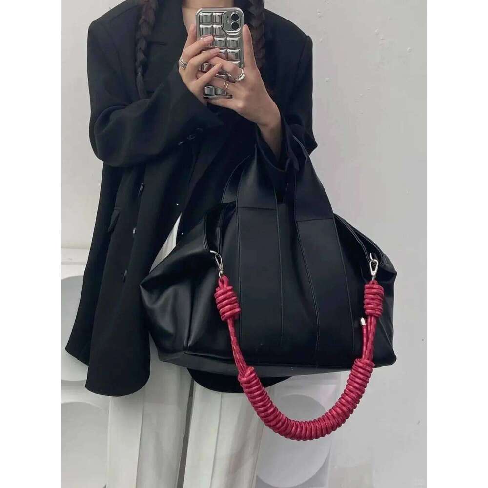 Tote Women Braided Rope Strap Nylon Fashion Simple Office Lady Shoulder Bag Handbag Euro-America Style