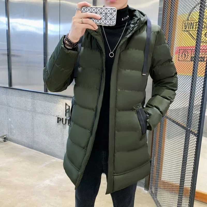 Winter Solid Color Mens Clothing Men Warm Puffer Parkas Cotton Outerwear Windbreak Hooded Parkas Winter Padded Thick Parkas Z251024