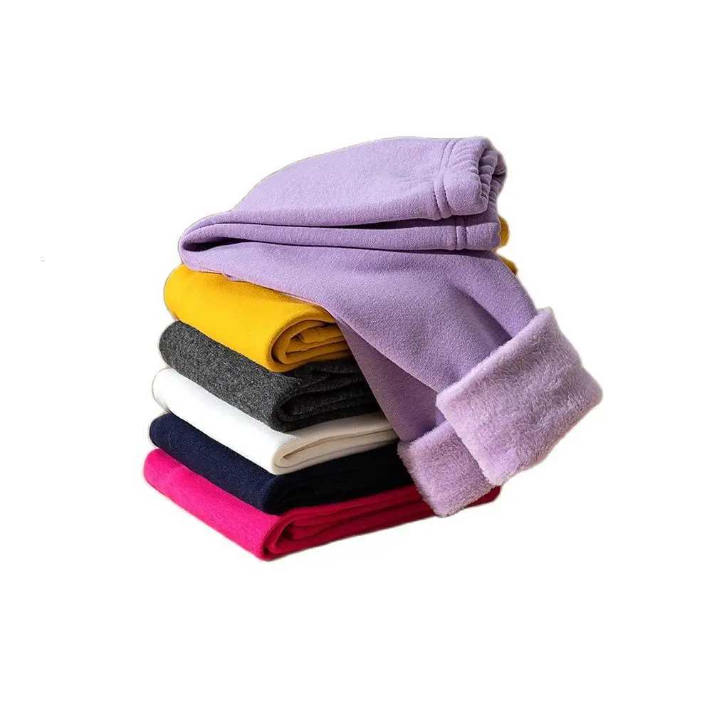 Autumn Winter New Kids Leggings Unisex Boys Girls Warm Cartoon Pants Elastic Footed Thermal BottomsT251024