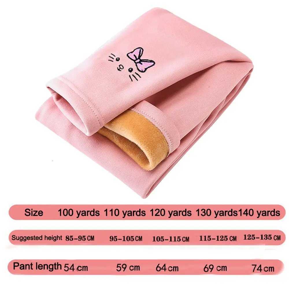 Fleece Plush Legging Trousers Thick Elastic Girls Lined Leggings Bunny Embroideried Winter Warm Trousers Pants Girls GiftT251024
