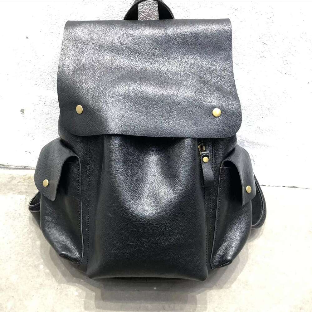 Genuine Leather Handmade Top Layer Cowhide Unisex Backpack Large Capacity High Quality European and American style