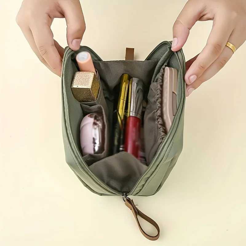 Small Solid Color Portable Makeup Bag Travel Cosmetic Pouch Storage Organizer For Daily UseT251024