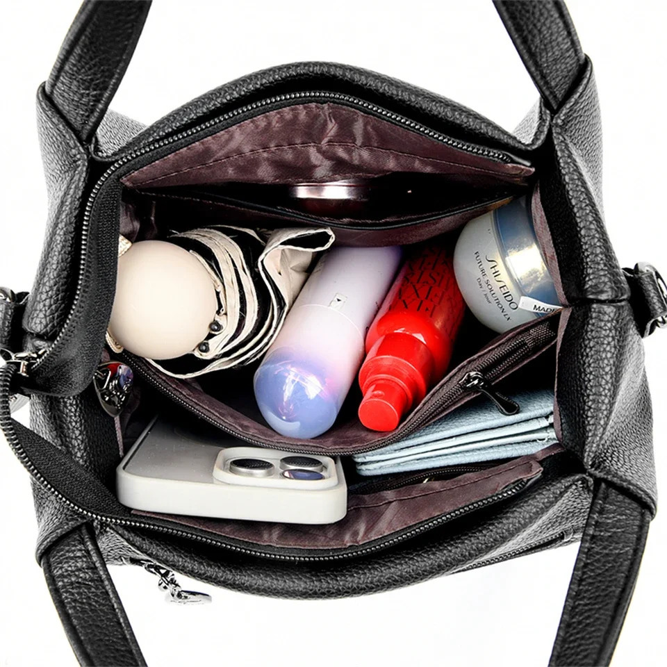 Women Soft Leather TopHandle Bags er Handbag Solid Color Ladies Shoulder Crossbody Bag And Purse Commuting Sac 251023