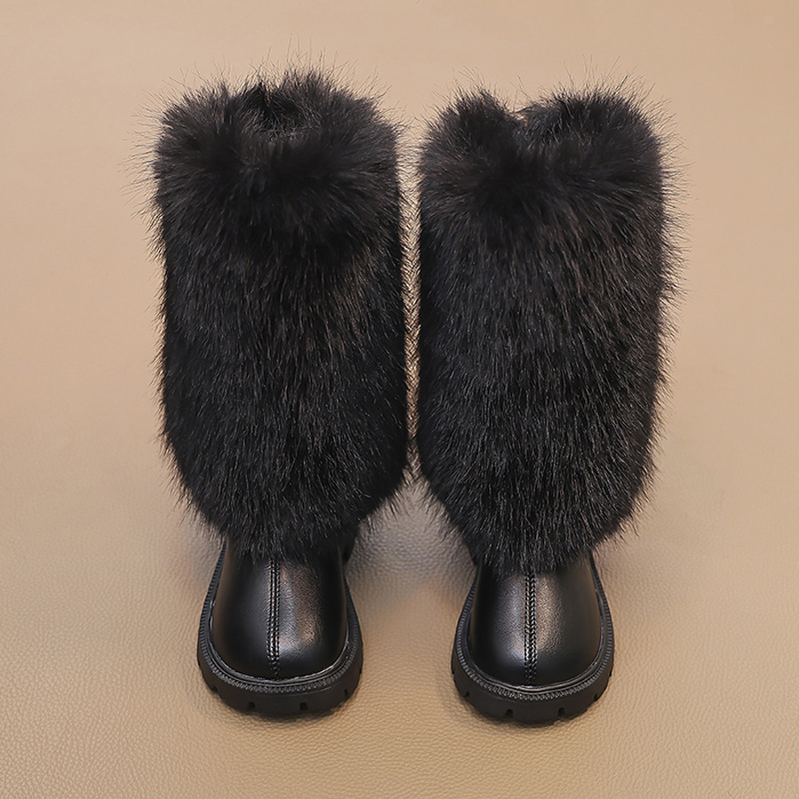 Girl Long Knee Boots for Girls Toddler Fashion Design Kids Winter Plush Long Boots Kidszworld Child Boot Size US7C-US5Y K1157