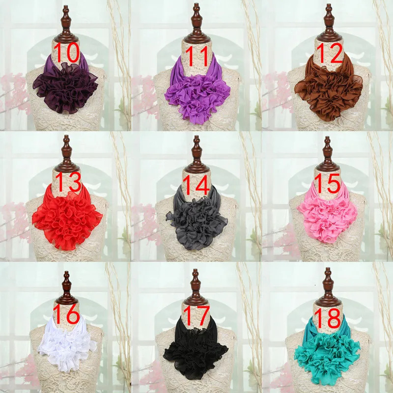 Solid Color Floral Collar Scarf Scarf Women Fashion Neckerchief Ring Scarves Neck Scarf For Ladies 251020