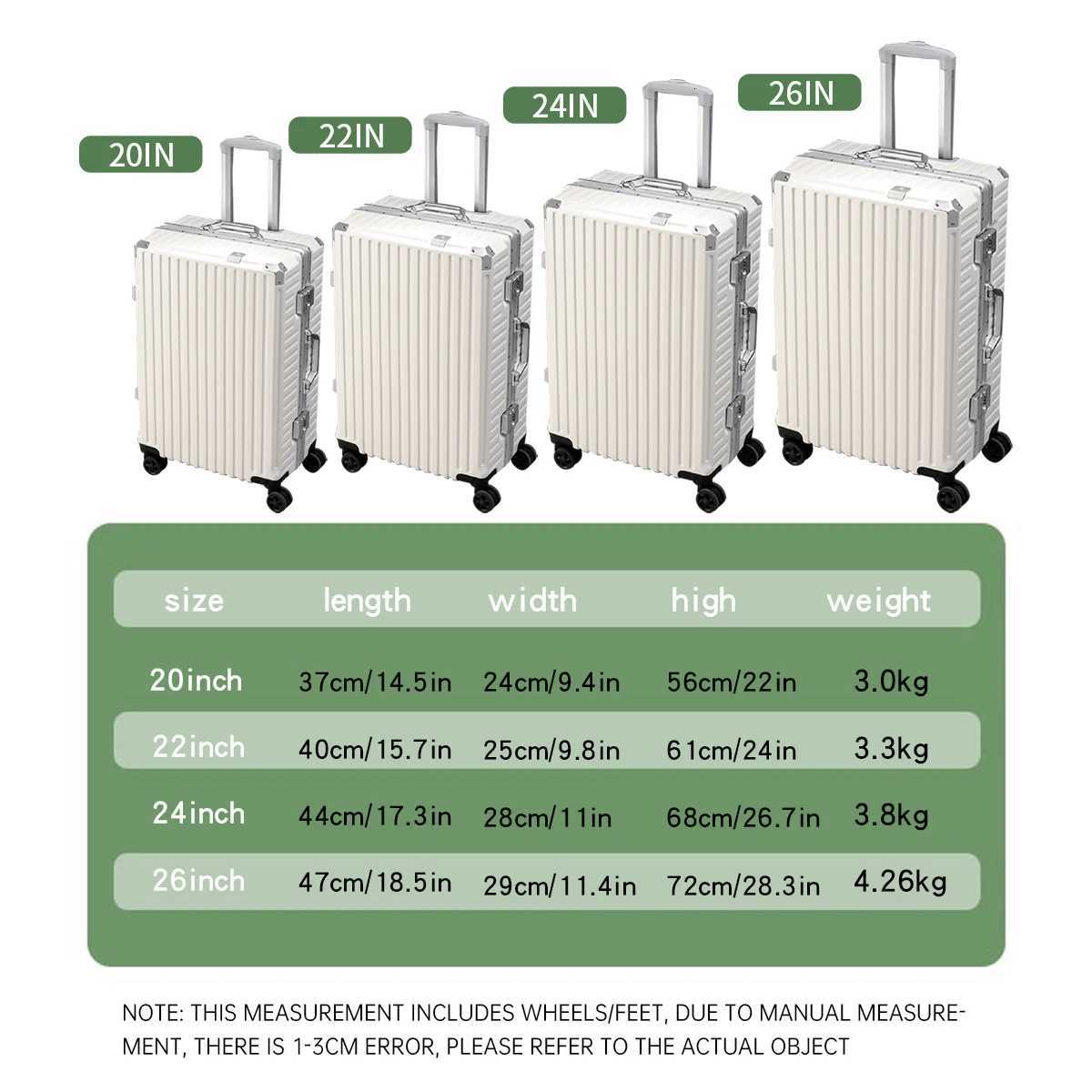 Trolley Luggage 20 24 26 28 Inch Aluminum Frame Rolling Luggage Case USB Travel Suitcase on Wheels Combination Lock CarryOn LuggageW251024