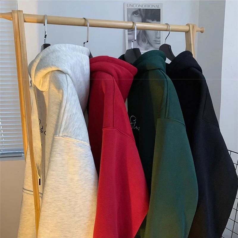 Men Hoodie Letter Printed Long Sleeve Autumn Sweatshirts Goth Fashion Y2K Vintage Hoodies Streetwear Fleece Pullover Hoody 251018