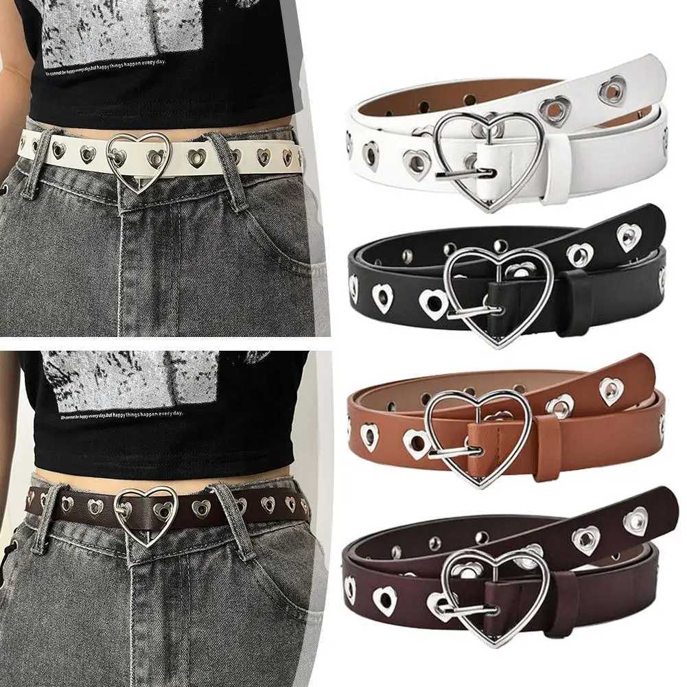 Heartshaped Hollowing Belt For Manwomen Punk Creative Fashionable Peachshaped Buckle Belt Pu Leathe Waistband Y2K Decoration W251024