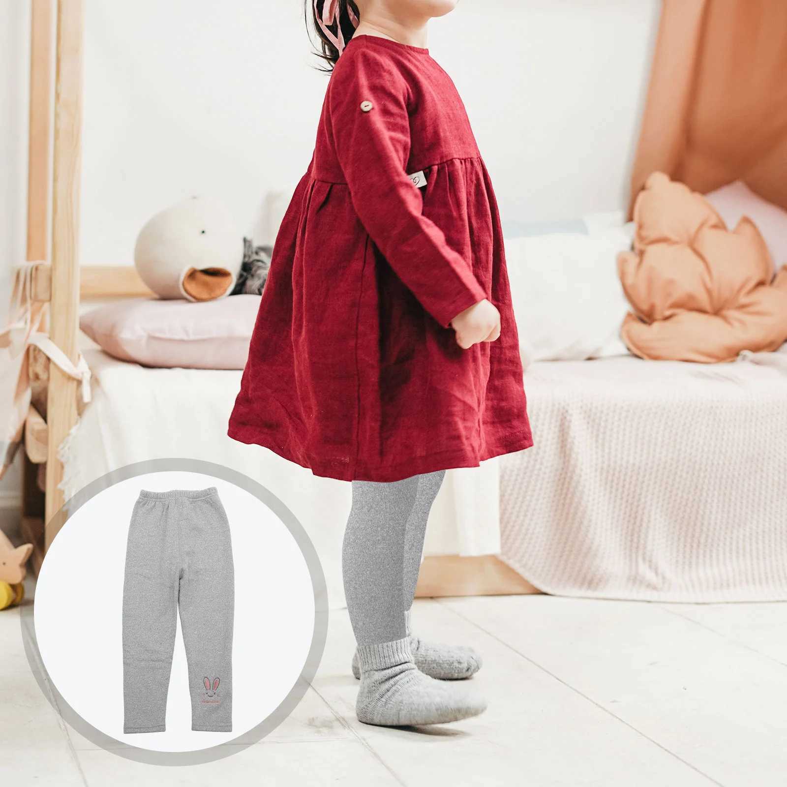 Warm Pants Girls Thick Thermal Fleece Lined Leggings Winter Cozy Stretchy Girls Kids Lined Leggings Winter PantsT251024