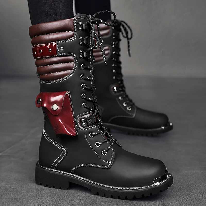 Hot selling Men high top Boots FAshion comfortable outdoor Boots Punk Style Motorcycle Boots WearResisting Trekking Shoes W251024