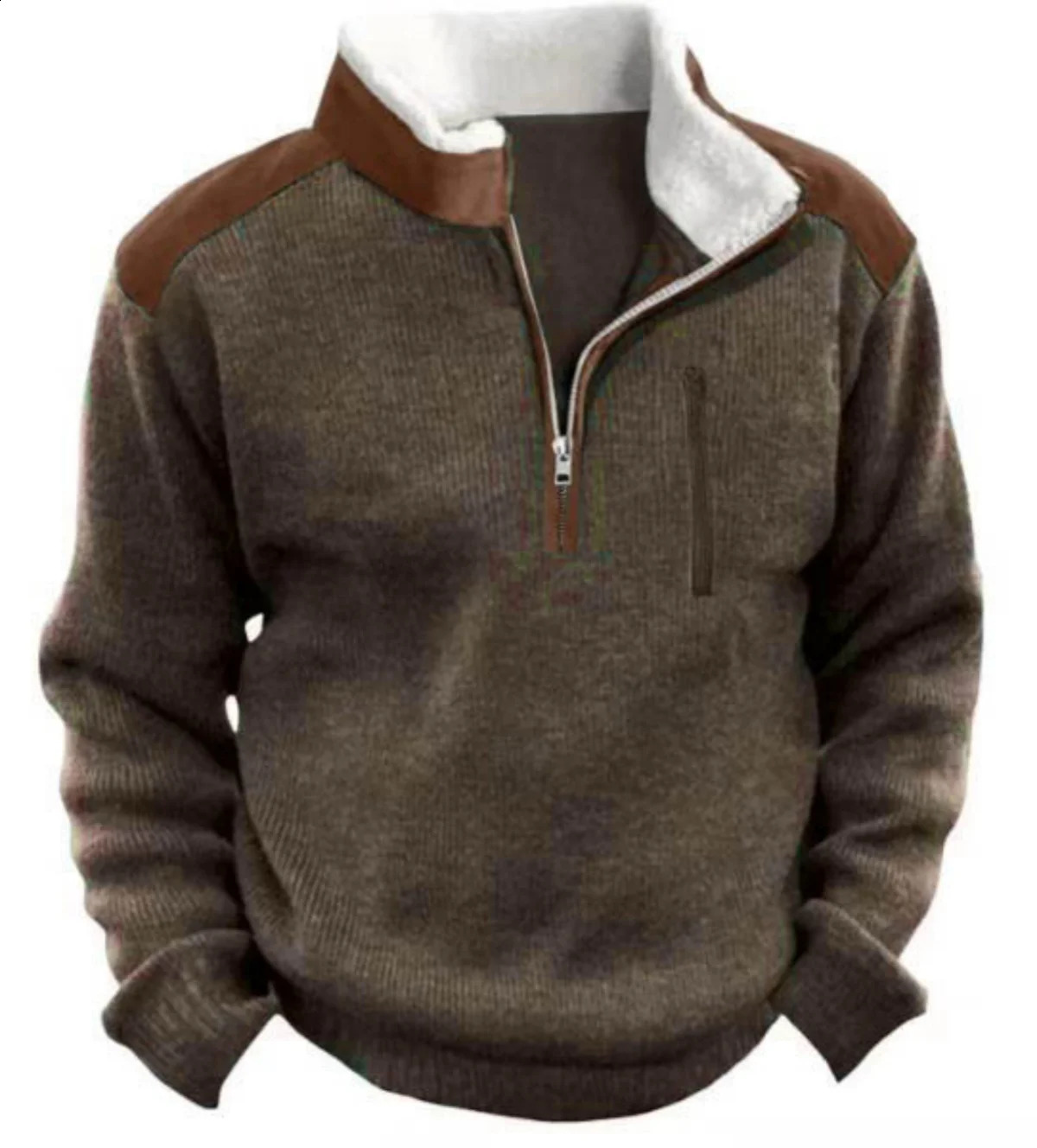 mens halfzip thermal sweater with casual lapel and multicolor n clothing 251018