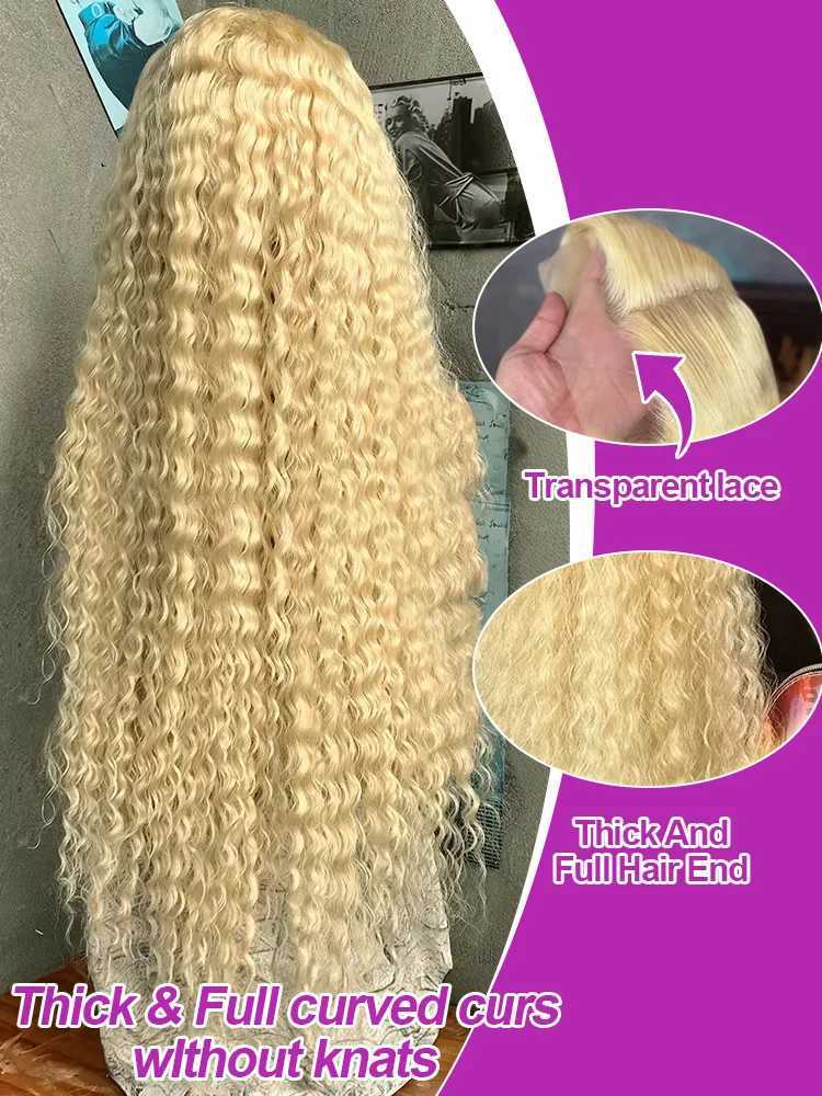 613 Loose Deep Wave 13x6 HD Lace Frontal Wigs Curly Human Hair 40 42 Inch Blonde Water Wave Lace Front Wigs For Women 250 W251023