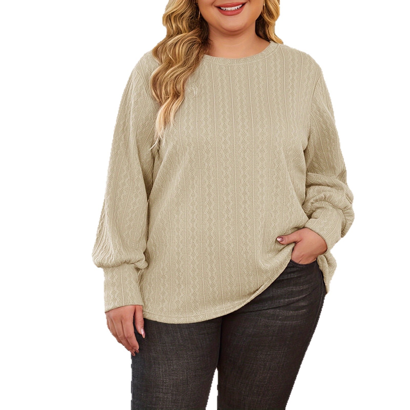 2025 Autumn and Winter Long Sleeve Round Neck Fashion Casual Solid Color Knitted Sweater Hoodie