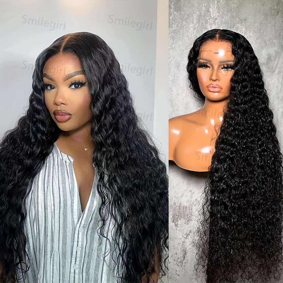 34" Glueless Human Hair - Pre-Plucked 5x5 HD Lace Closure, 250% Density Brazilian Virgin Hair, Long Curly Black for Women, & Comfortable Fit, Spe