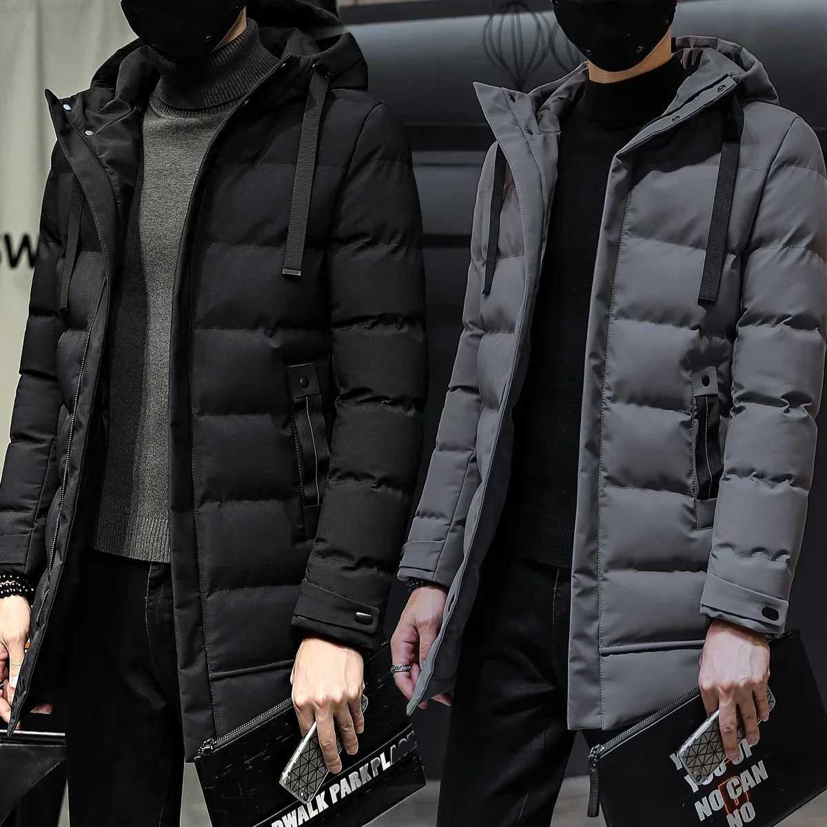 Mens Long Windbreaker Men Thick Warm CoatsWinter Outerwear Male Thick Big Size Parkas Casual Warm Cotton Padded Thermal Jacket Z251024