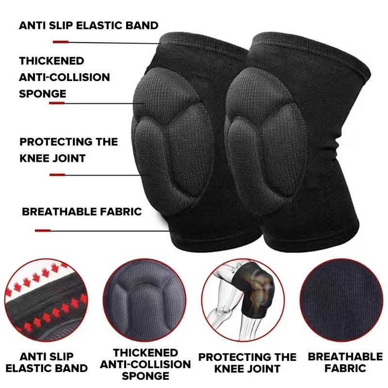 1Pair Thickened Protection Sports Kneepad Gym Support Fitness Gear Basketball Brace Protector MaleFemale Non Slip PadsW251024