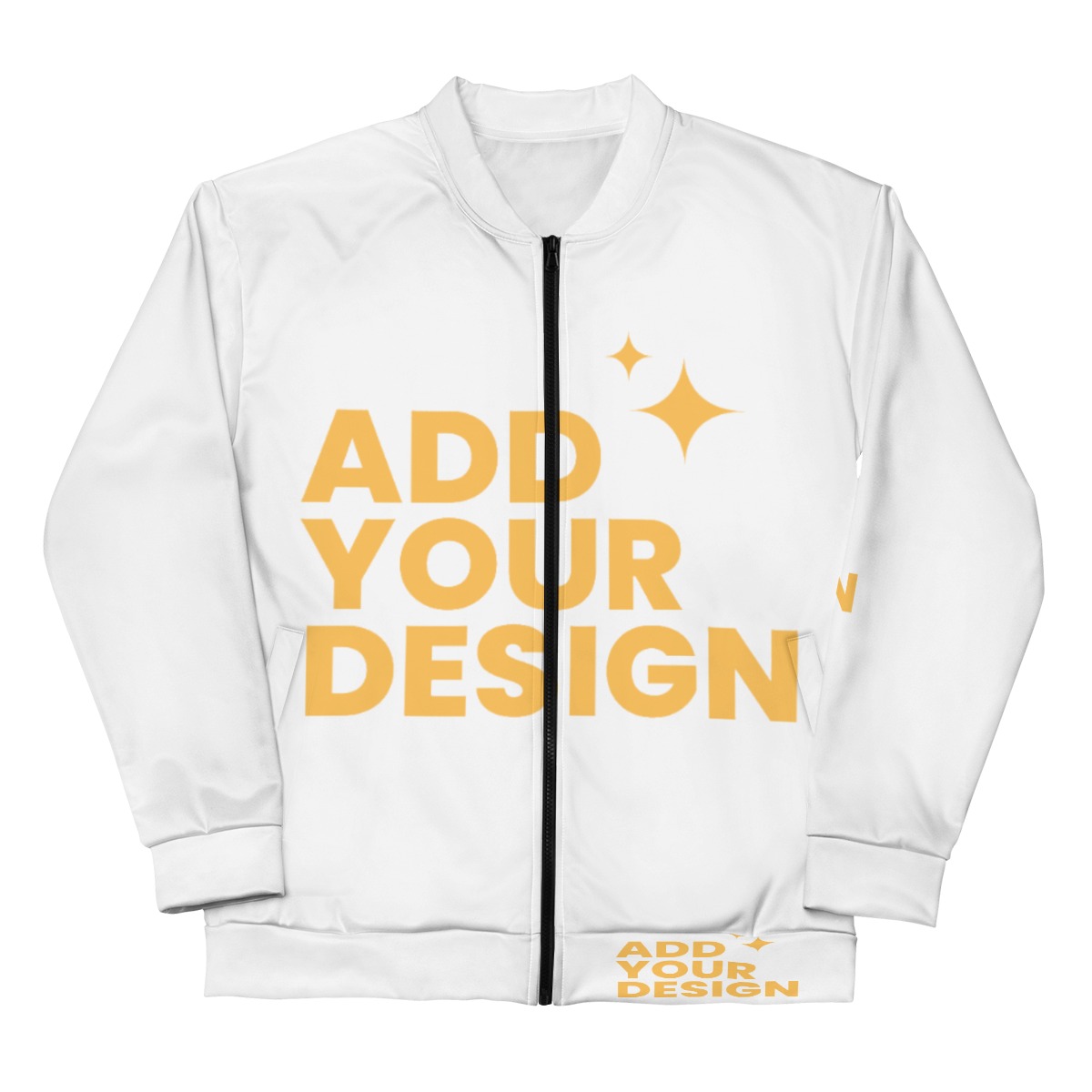 DHgatepod Unisex All-Over Print Bomber Jacket - 210GSM Wool-Blend Classic Aviator Coat with Side Pockets