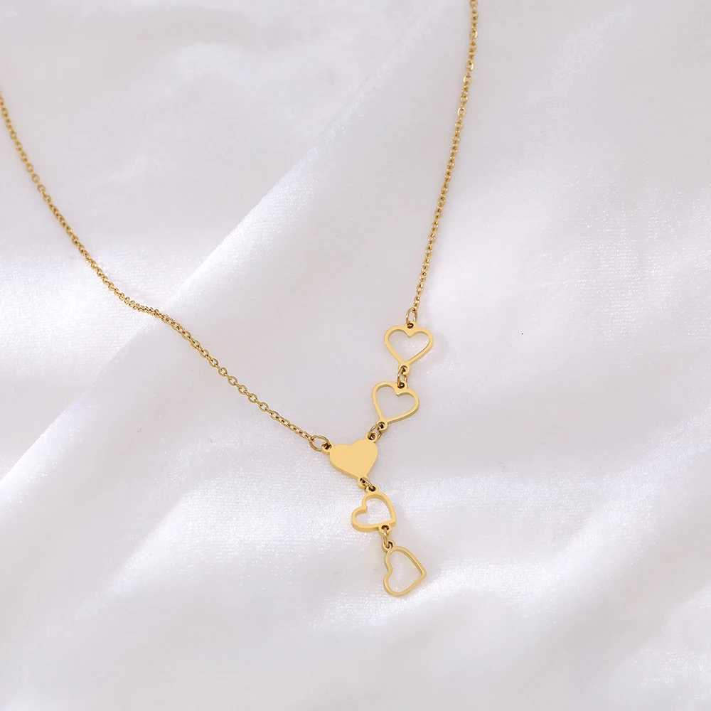 Stainl Steel Necklaces Light Luxury Elegant Delicate Heart Pendant Charm Chain Korean Fashion Necklace For Women Jewelry GiftXJ251024