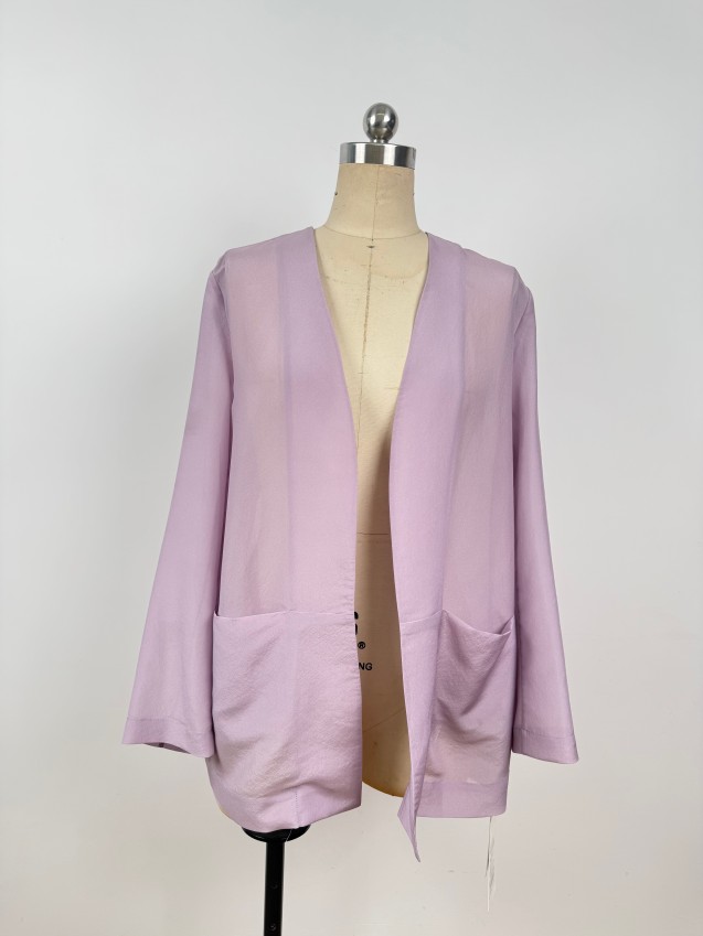 Simple, Sophisticated, Elegant, Light Luxury Silk Blazer Collarless Blazer JYW37115
