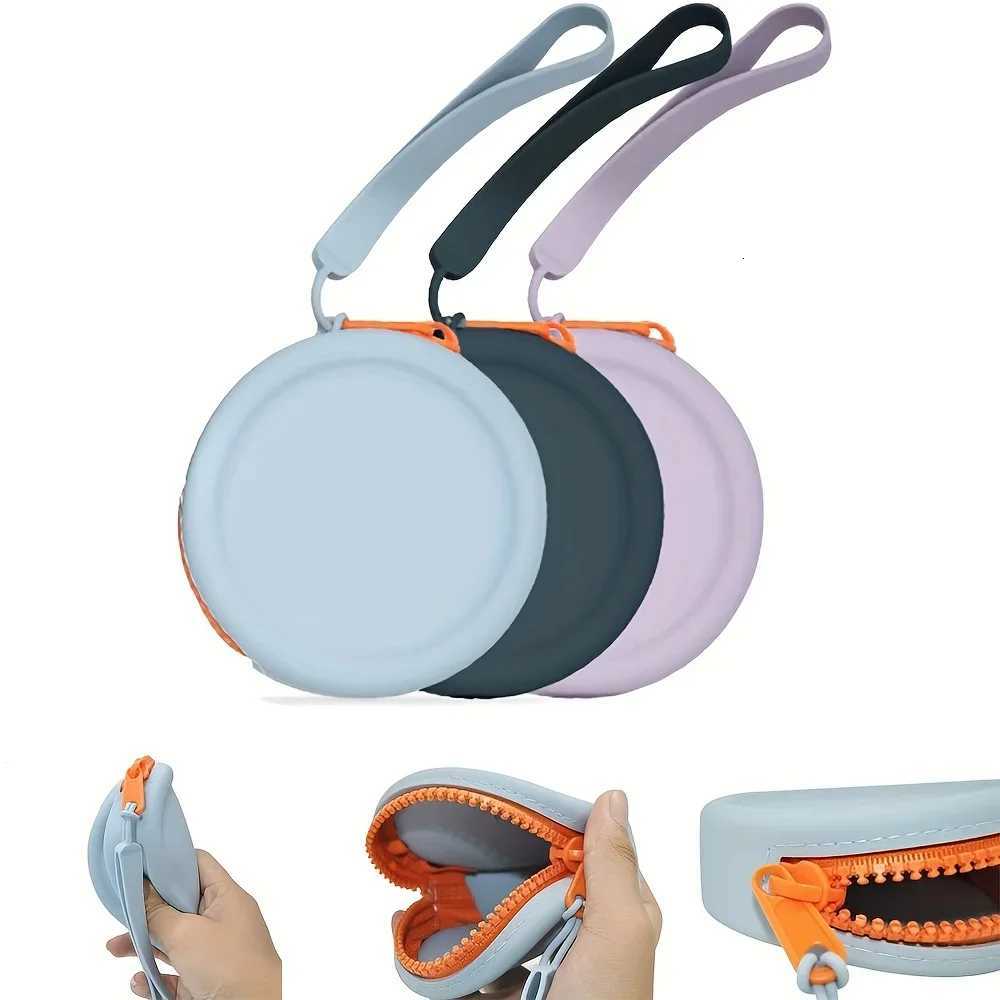 Round Coin Purse Solid Color Earphones Data Cable Lipstick Storage Bag Portable Zipper Key Bag Z251023