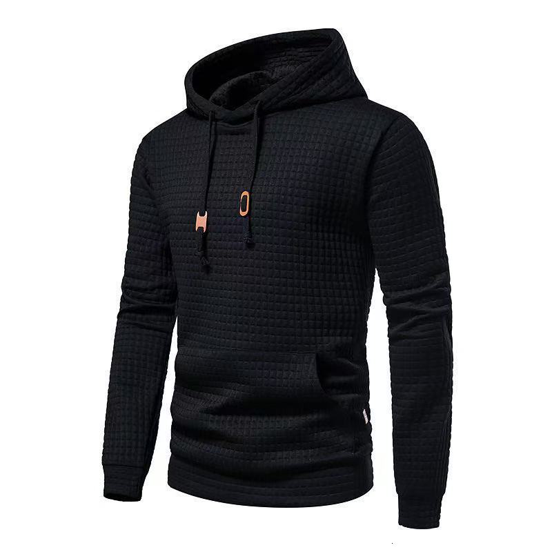 Plaid Kangaroo Pocket Hooded Autumn Fashion Sweatshirt Unisex European and American Casual Sportswear Hoodie