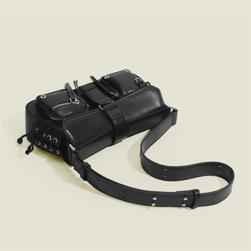 Goth Punk Cool Womens Underarm Bag Girls Shoulder Bags Fashion PU Leather Female Handbags Tote Purse with Zipper 251023