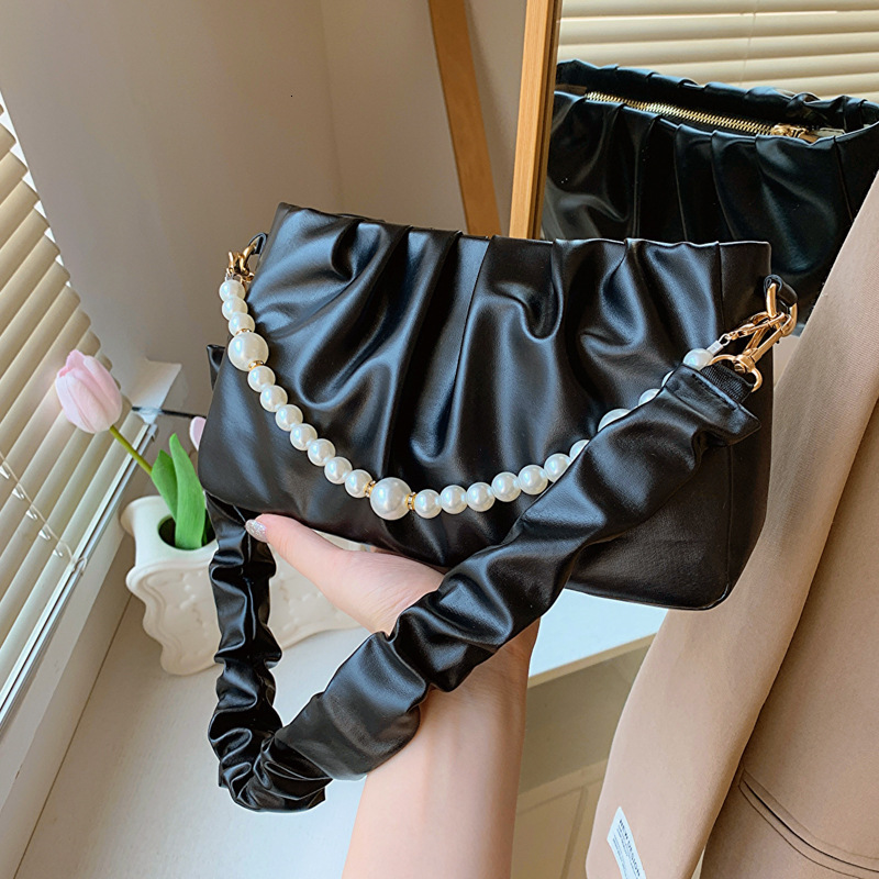 Luxury Brand Designer Bag Soft Leather French Niche Cloud Bag For Women Trendy High-End Pleated Underarm Bag Versatile Crossbody Bag Summer French Sty
