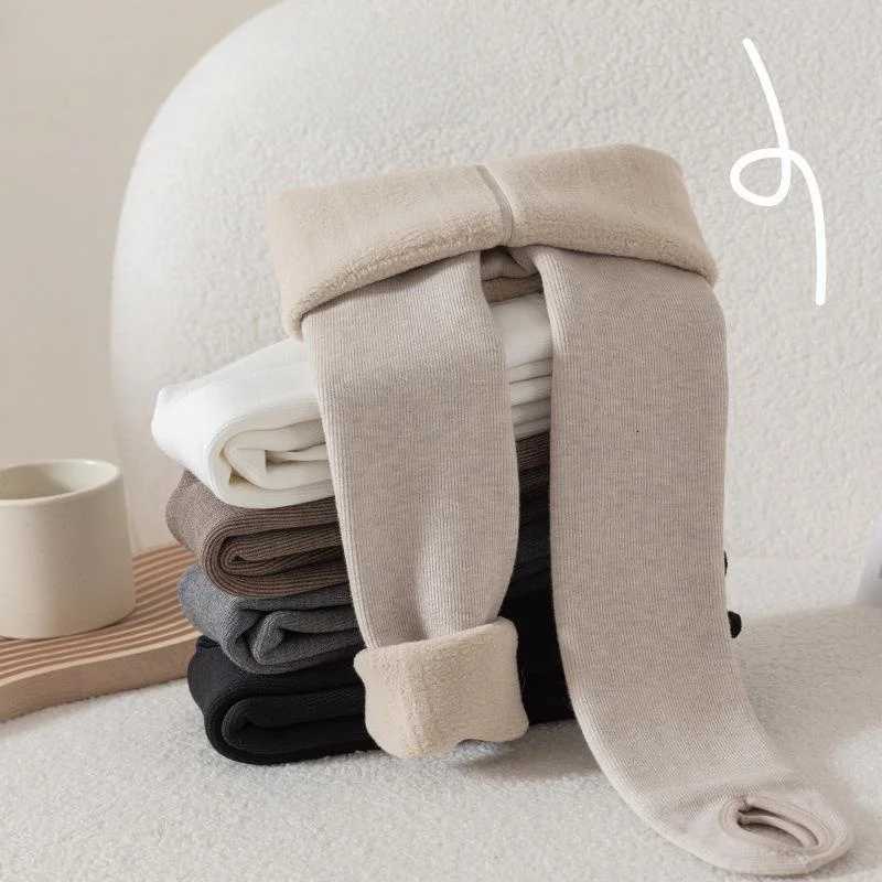 Girls Fleece Lined Leggings Warm Thermal Footed Pants Kids One Piece Winter Thickened PantyhoseT251024