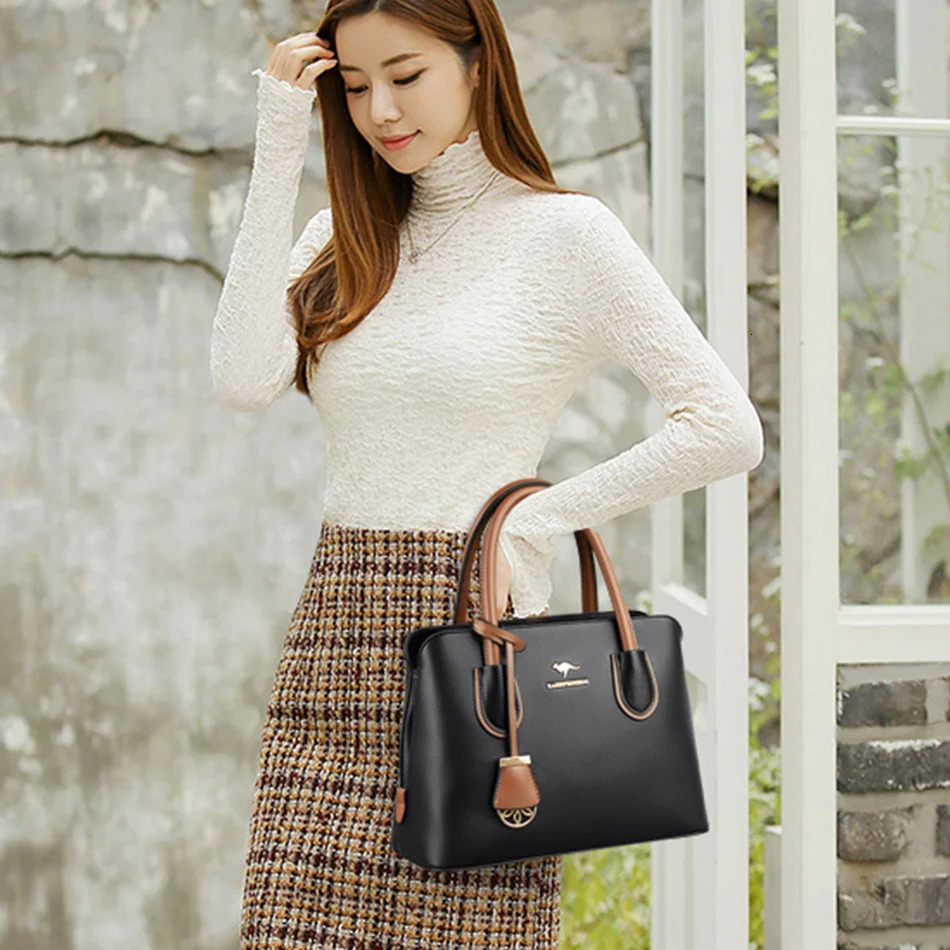 2 Layers Quality Leather Handbags Women Bags er Crossbody Bags for Women 2024 Large Capacity Tote Bag Sac A Main 251023