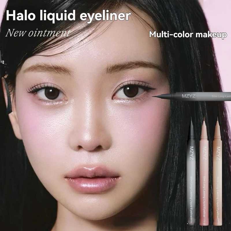 Eyeliner Pen Waterproof Sweat Proof Anti Rubbing Non Smudging Durable Novice Pseudo Plain Color 001mm Super Fine Brush MakeupL251024